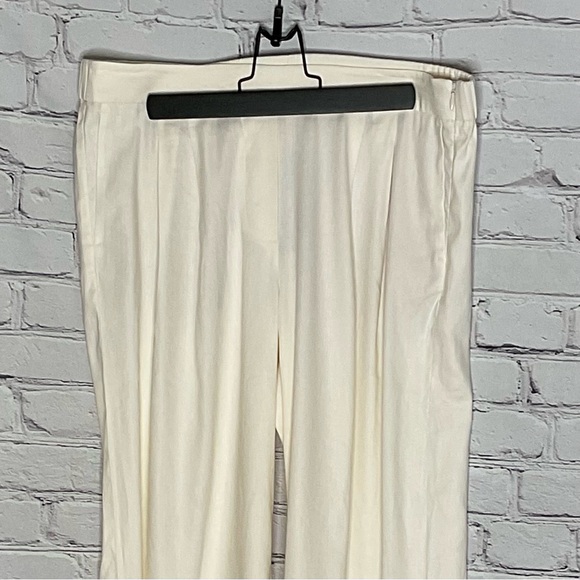 J Jill Love Linen Porcelain Pleated Side Zip Trousers Medium NWT - Picture 4 of 14